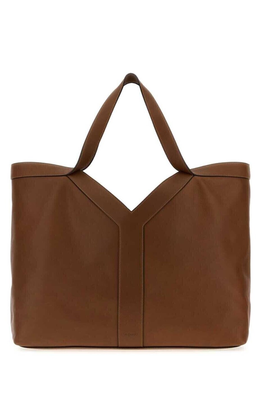 Saint Laurent Uptown Leather Briefcase Brown